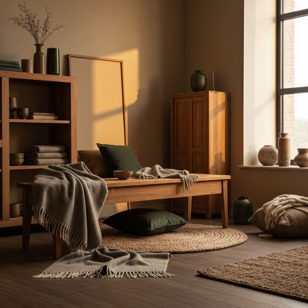 Warmes Wohnzimmer mit Layered Lighting schaffender Atmosphäre